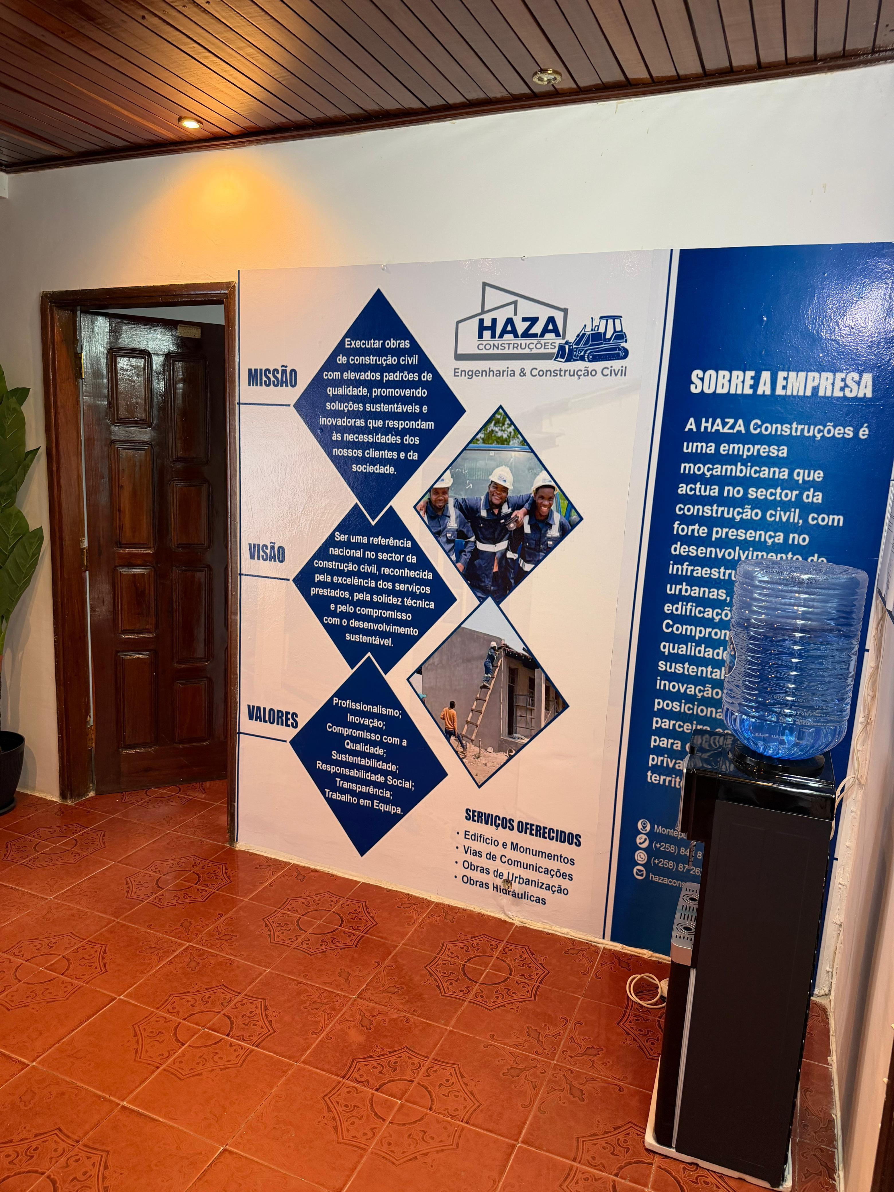 Painel institucional — HAZA Construções